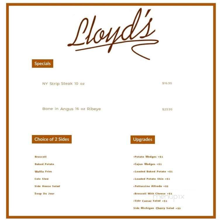Lloyd's Bar & Grill - Grosse Ile, MI menu_pic