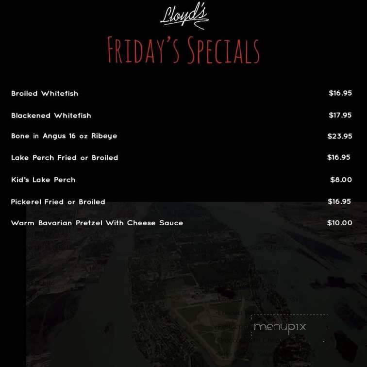 Lloyd's Bar & Grill - Grosse Ile, MI menu_pic