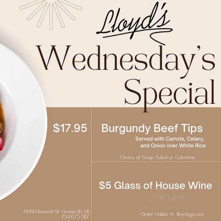 Lloyd's Bar & Grill - Grosse Ile, MI menu_pic