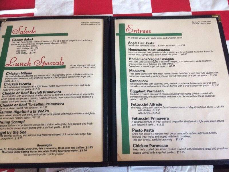 Pesto Cafe - Fayetteville, AR menu_pic