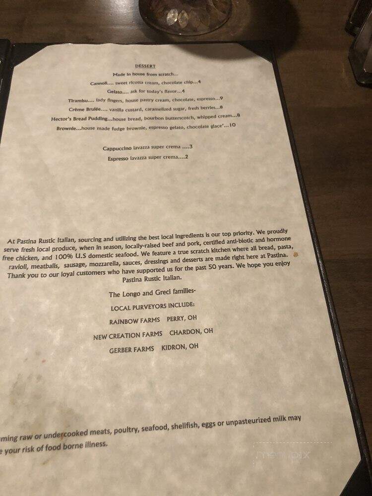 Pastina Rustic Italian - Mentor, OH menu_pic