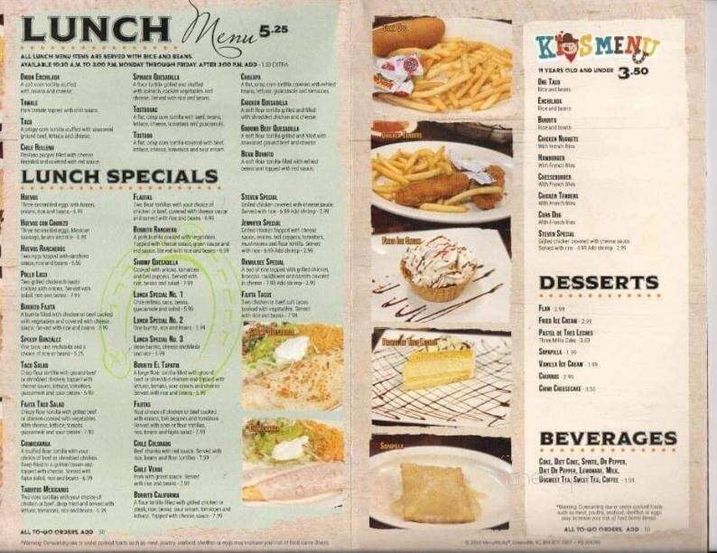 El Tapatio - Okmulgee, OK menu_pic