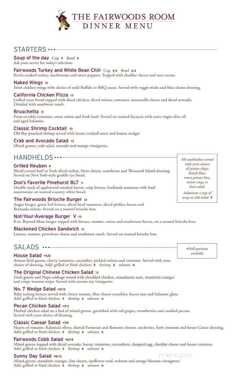 Fairwoods On 7 - Pinehurst, NC menu_pic