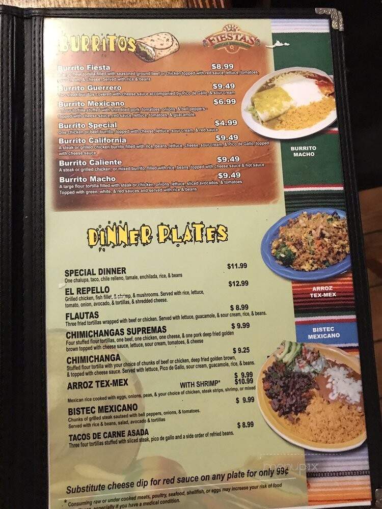 Las Fiesta's Mexican - Chapel Hill, TN menu_pic