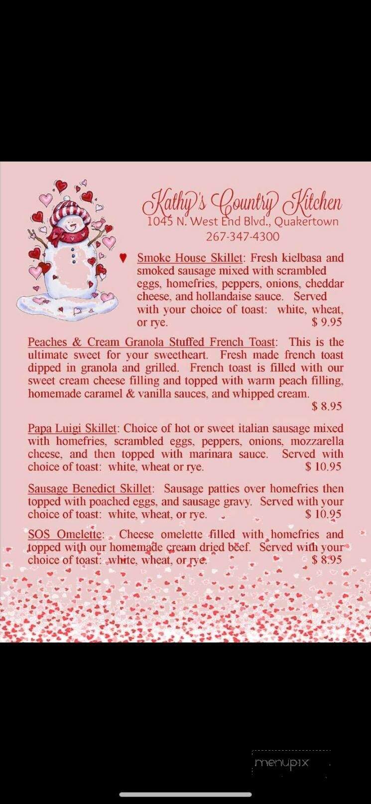 Kathy's Country Kitchen - Quakertown, PA menu_pic