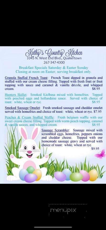 Kathy's Country Kitchen - Quakertown, PA menu_pic