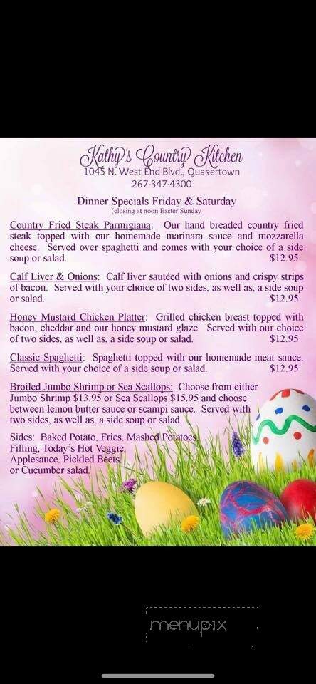 Kathy's Country Kitchen - Quakertown, PA menu_pic