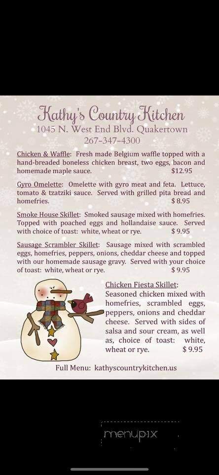 Kathy's Country Kitchen - Quakertown, PA menu_pic