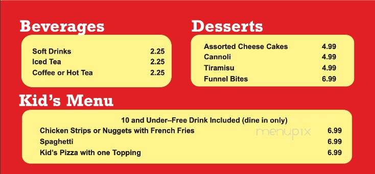 Roma Pizza & Italian Restaurant - Rogersville, TN menu_pic