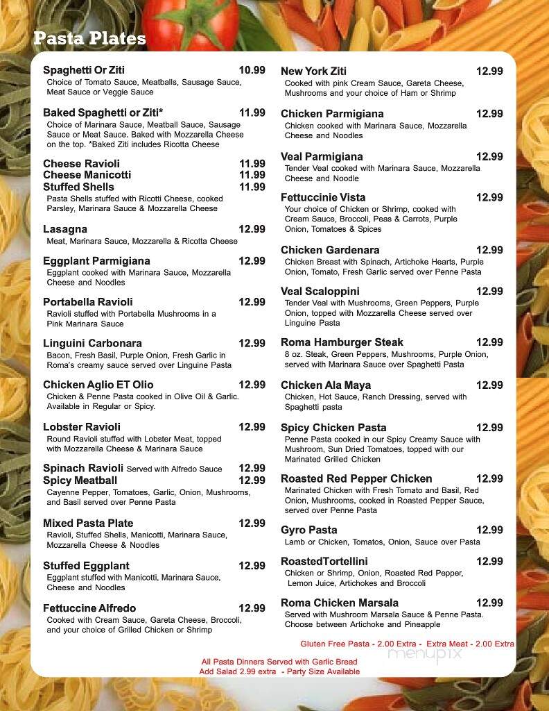Roma Pizza & Italian Restaurant - Rogersville, TN menu_pic