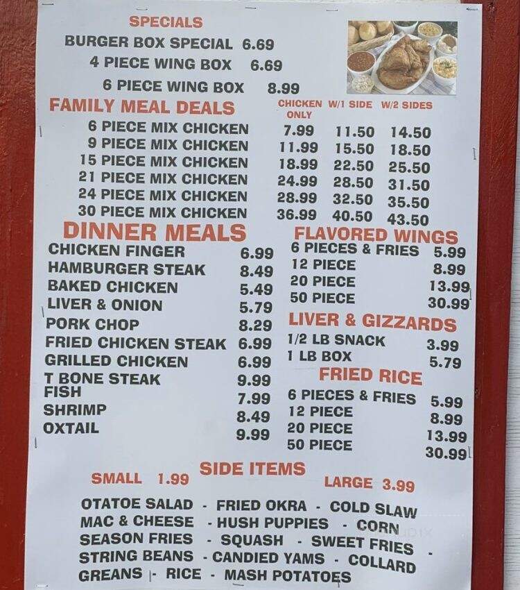 Hen House - Glennville, GA menu_pic