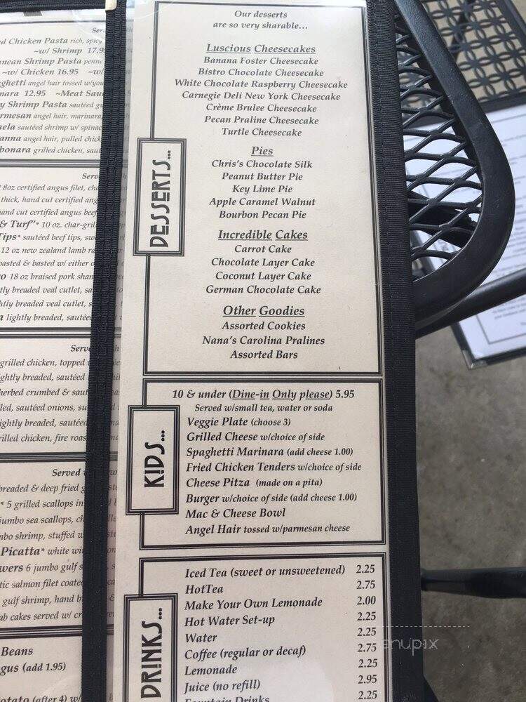 Adams Bistro - Greenville, SC menu_pic