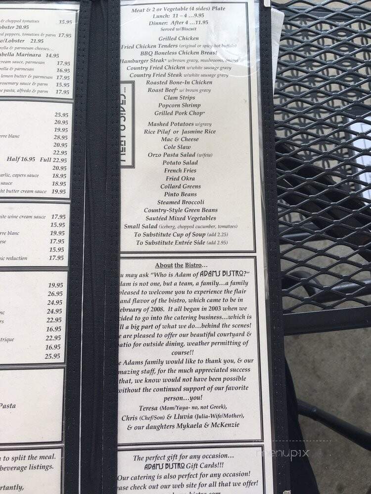 Adams Bistro - Greenville, SC menu_pic