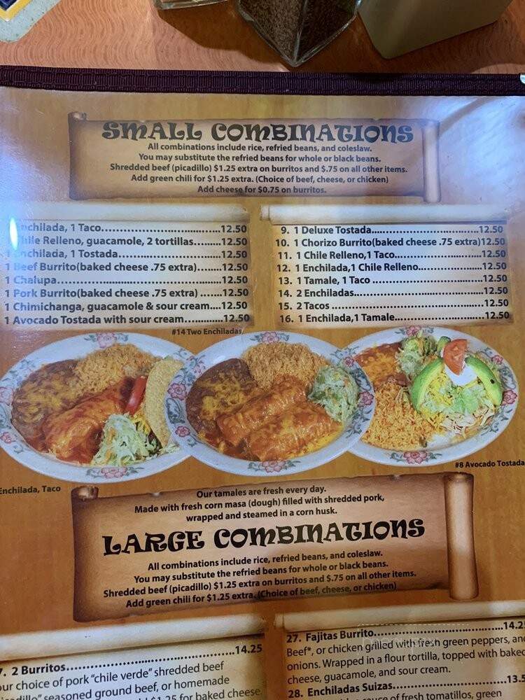 Guadalajara Mexican Restaurant - Peyton, CO menu_pic