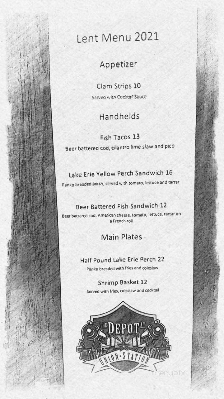 The Depot at Union Station - Lagrange, OH menu_pic