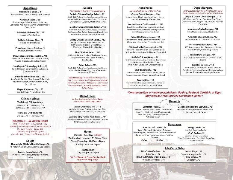 The Depot at Union Station - Lagrange, OH menu_pic