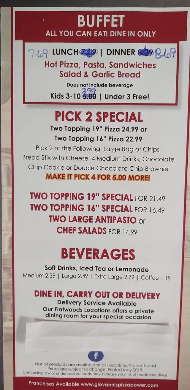 Giovanni's Pizza - Flatwoods, KY menu_pic