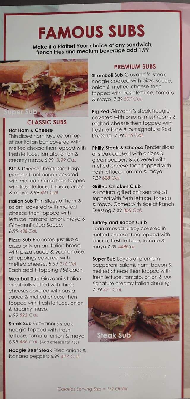 Giovanni's Pizza - Flatwoods, KY menu_pic