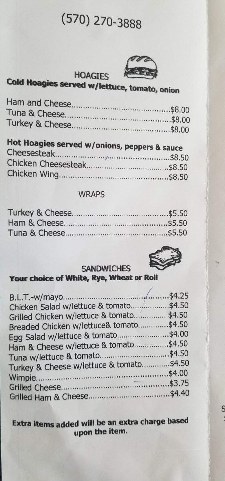 Lee Park Grill - Hanover, PA menu_pic