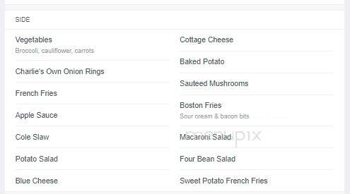 Cheap Charlie's Restaurant - Bloomfield, NY menu_pic