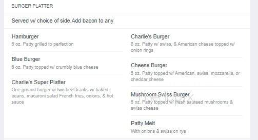 Cheap Charlie's Restaurant - Bloomfield, NY menu_pic