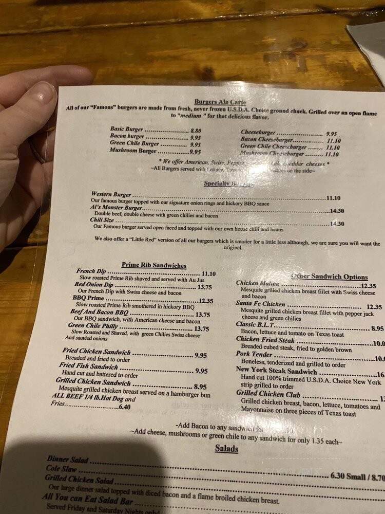 Red Onion Bar & Grill - Heber, AZ menu_pic