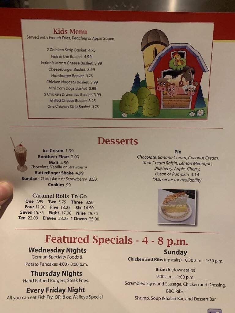 Charlie's Cafe - Freeport, MN menu_pic
