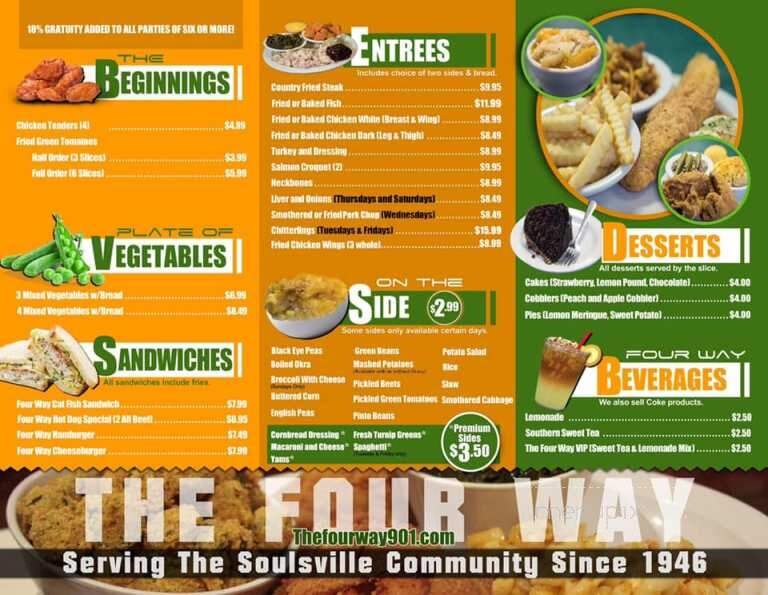Four Way Restaurant - Memphis, TN menu_pic