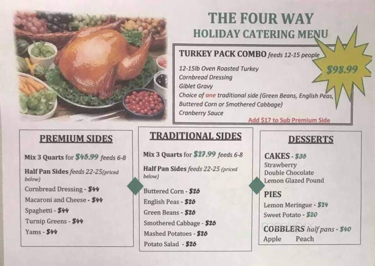 Four Way Restaurant - Memphis, TN menu_pic