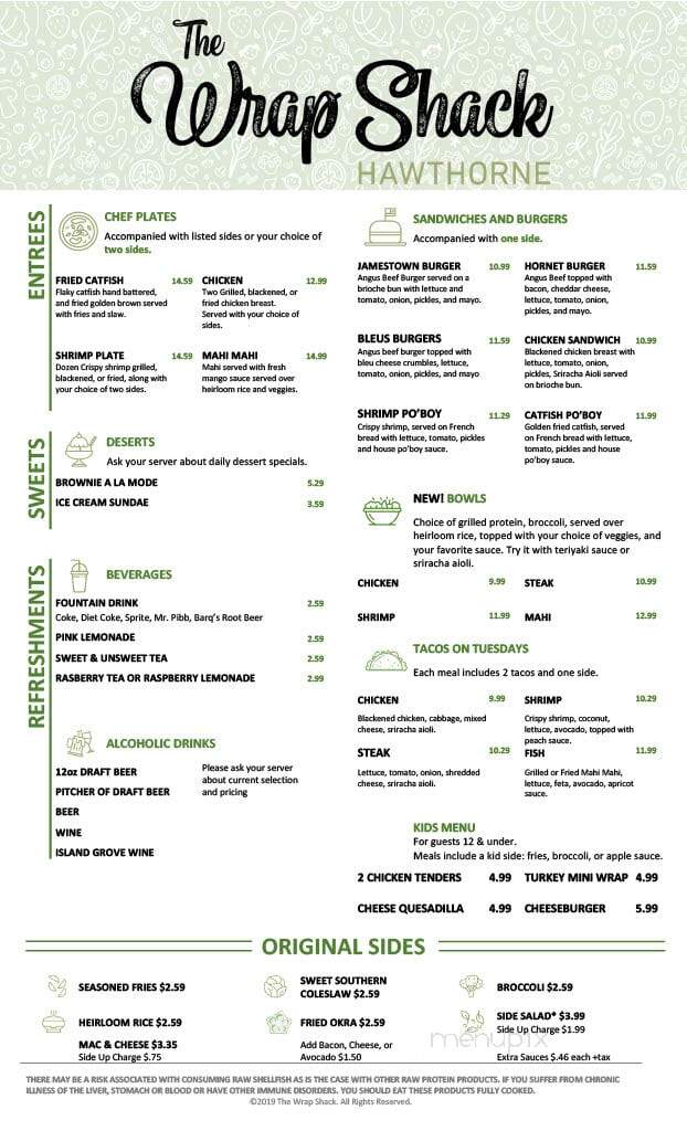 The Wrap Shack - Hawthorne, FL menu_pic