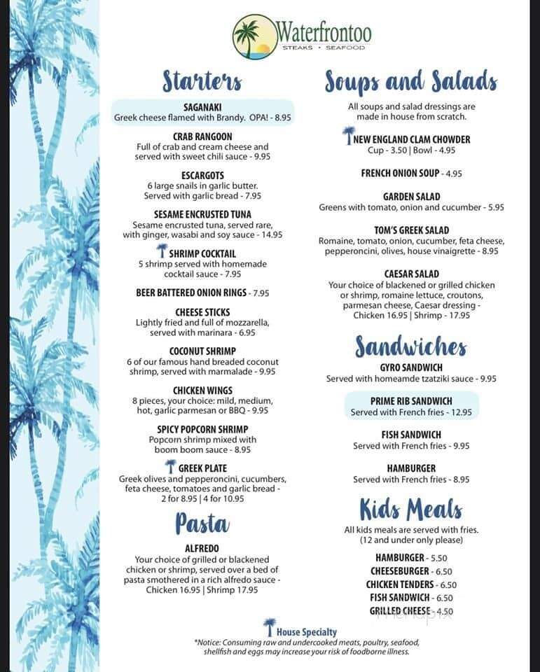 Waterfrontoo - Nokomis, FL menu_pic
