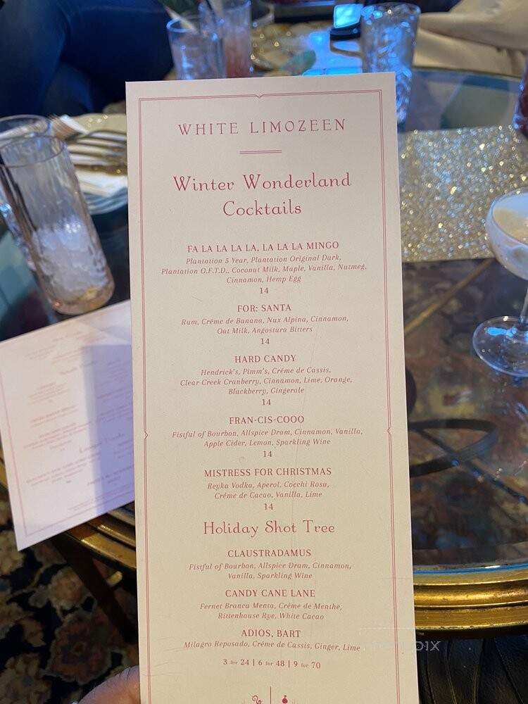 White Limozeen - Nashville, TN menu_pic