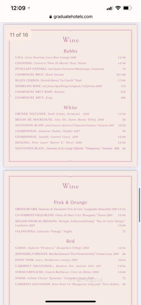 White Limozeen - Nashville, TN menu_pic