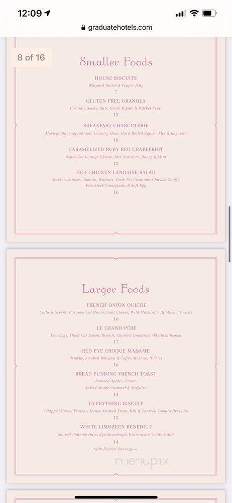 White Limozeen - Nashville, TN menu_pic