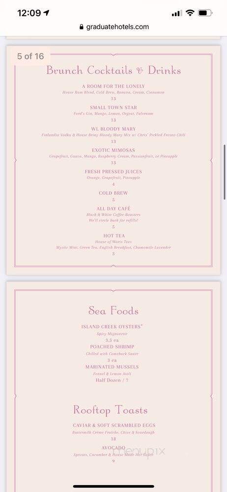 White Limozeen - Nashville, TN menu_pic