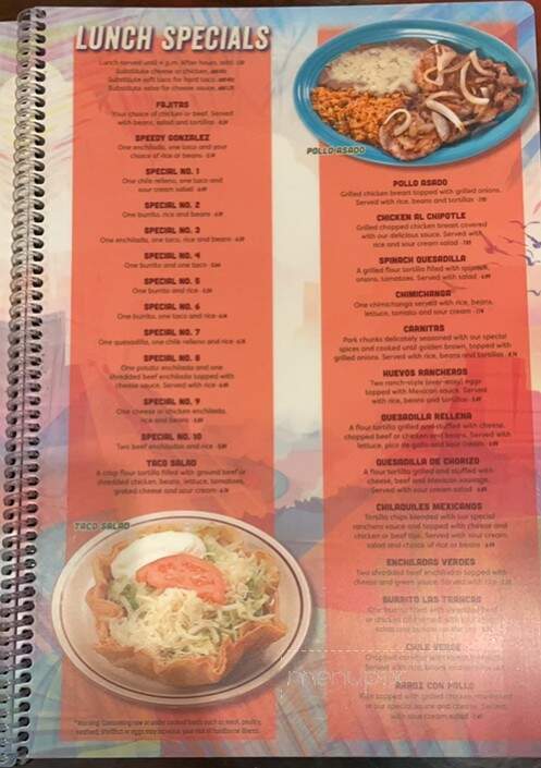 Las Trancas - Ripley, WV menu_pic