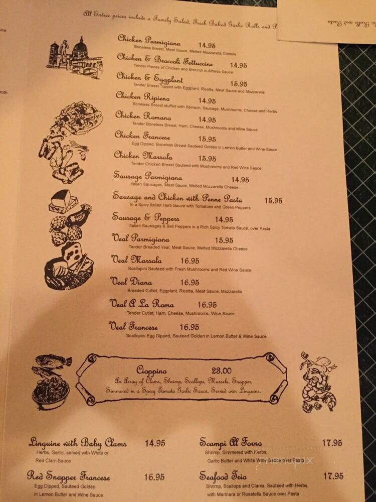 Provino's Italian Restaurant - Chattanooga, TN menu_pic