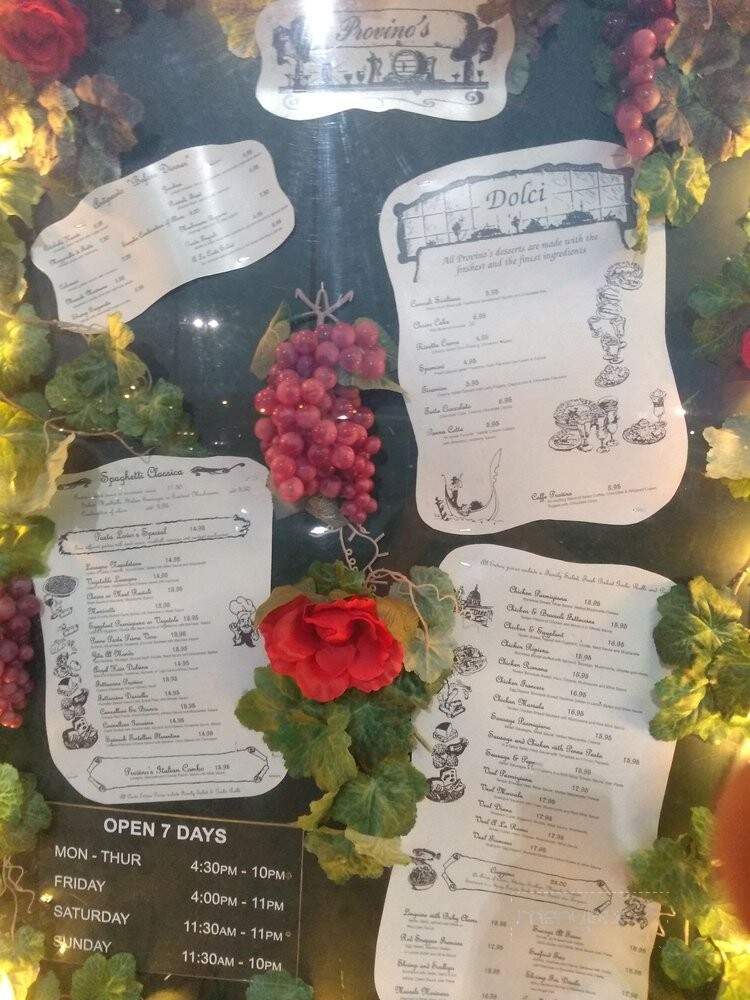 Provino's Italian Restaurant - Chattanooga, TN menu_pic