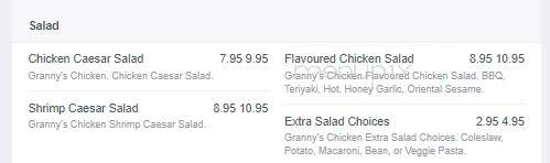 Granny's Chicken & Grill - Port Alberni, BC menu_pic