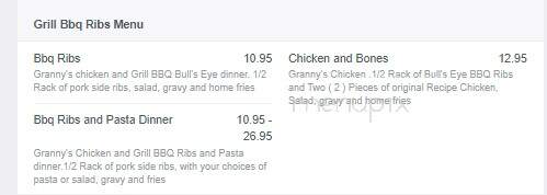 Granny's Chicken & Grill - Port Alberni, BC menu_pic