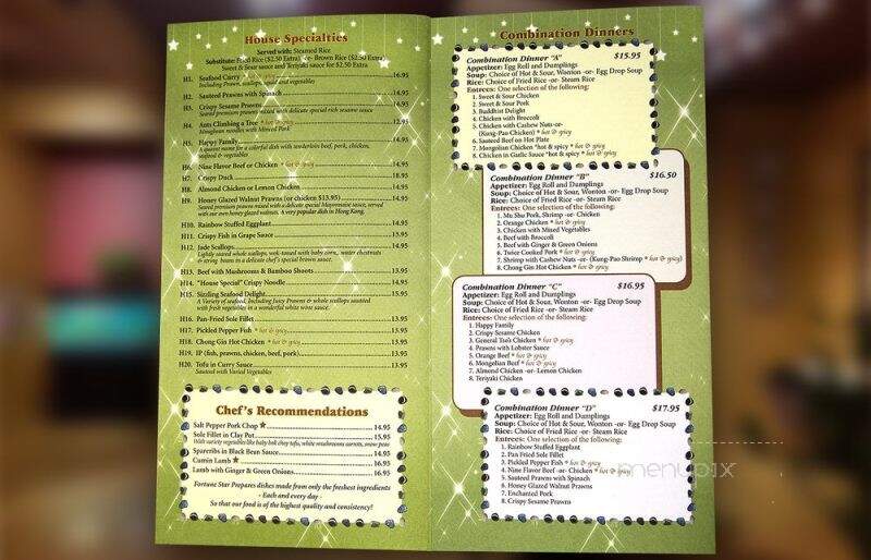 Fortune Star Chinese Restaurant - Sequim, WA menu_pic