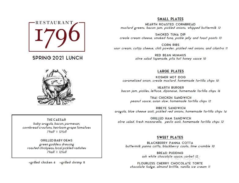 Restaurant 1796 - Saint Francisville, LA menu_pic