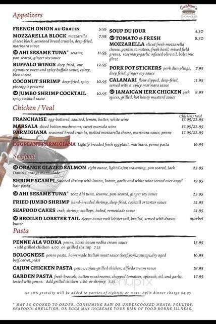 Gresham's Chop House - Hawley, PA menu_pic