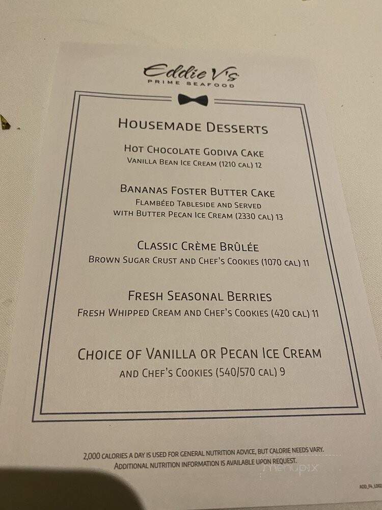Eddie V's Prime Seafood - Nashville, TN menu_pic