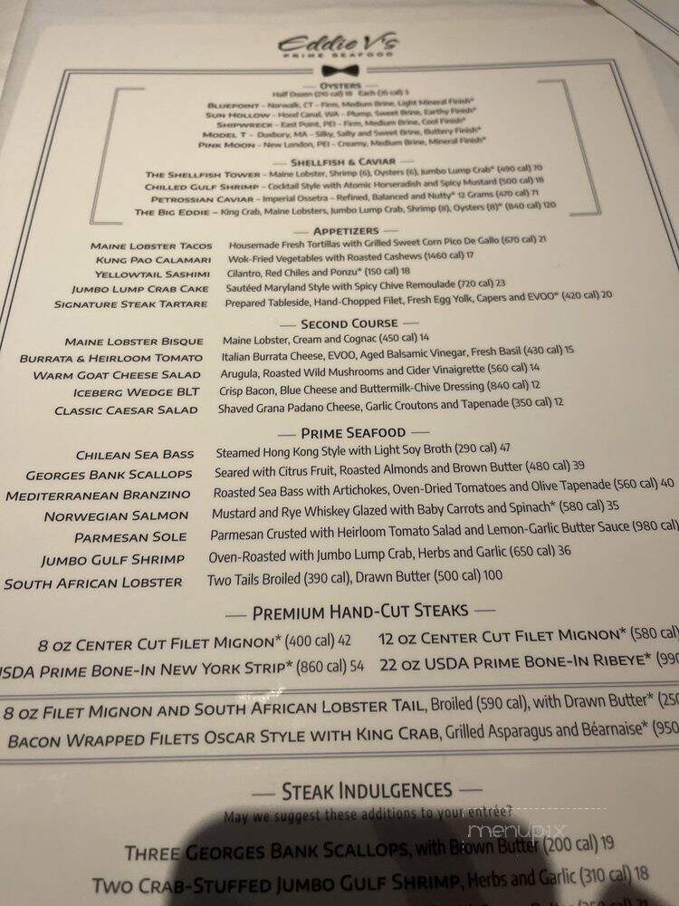 Eddie V's Prime Seafood - Nashville, TN menu_pic