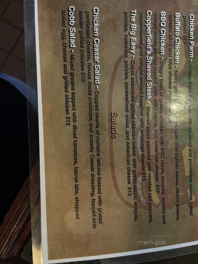 Copperfield's Burger & Beer House - Johnston, RI menu_pic