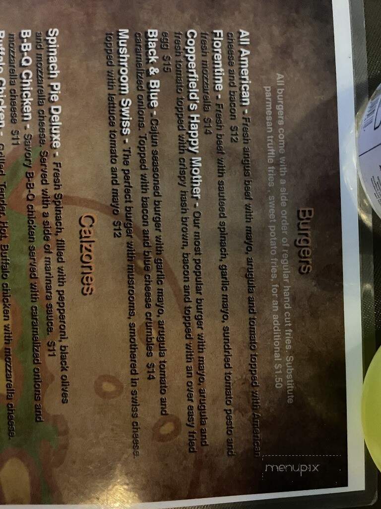 Copperfield's Burger & Beer House - Johnston, RI menu_pic