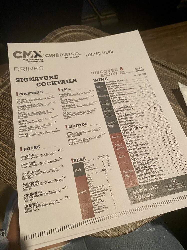 CineBistro - Tampa, FL menu_pic