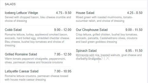 Lafayette Club - Minnetonka Beach, MN menu_pic