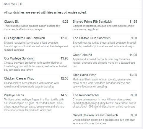 Lafayette Club - Minnetonka Beach, MN menu_pic